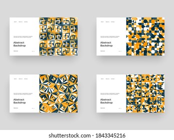 Set von Hintergründen für die Website. Seitendesign mit abstrakter Illustration. Handgezeichnete Illustration. strukturierter Hintergrund. EPS10-Vektor.
