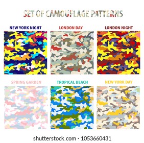 Set of backgrounds.Camouflage for printing