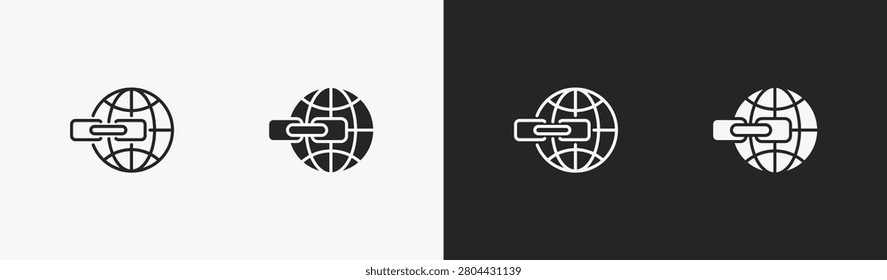 Set of backlink icon in black and white collection