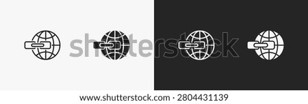 Set of backlink icon in black and white collection