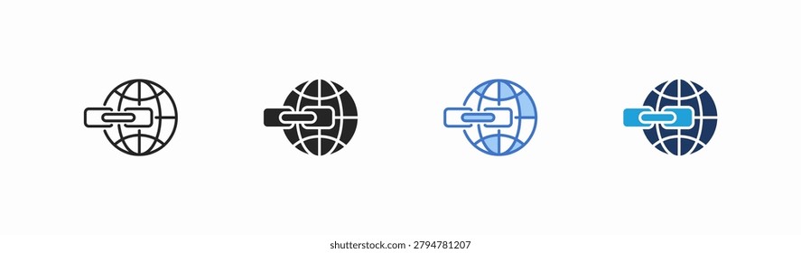 Set of backlink icon collection in multiple style. Icon suitable for web and mobile application