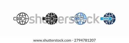 Set of backlink icon collection in multiple style. Icon suitable for web and mobile application