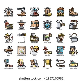 Set of Backpacker thin line and pixel perfect icons for any web and app project. 