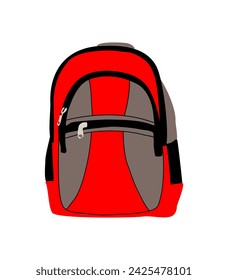 Conjunto de mochilas aisladas sobre fondo blanco. 