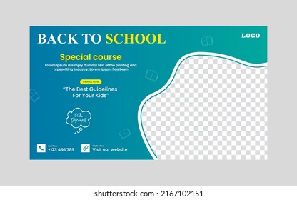 Set of back-to-school social media post background and photo school admission or education social media pack template. web banner internet ads and cover or poster