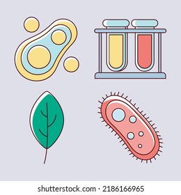 set bacteria laboratory biology, vector design