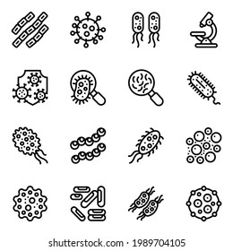 Set of Bacteria in Linear Icons