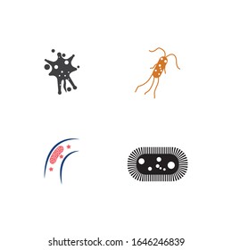 Establecer la naturaleza del símbolo vectorial de la plantilla de logotipo bacteriano