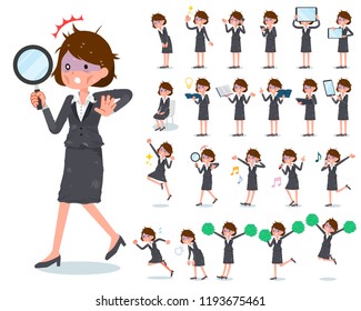 A set of bad condition women with digital equipment such as smartphones.There are actions that express emotions.It's vector art so it's easy to edit.