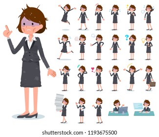 A set of bad condition women with who express various emotions.There are actions related to workplaces and personal computers.It's vector art so it's easy to edit.