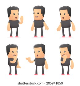 Set Of Bad Guy Character In Different Interactive  Poses