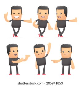 set of bad guy character in different interactive  poses