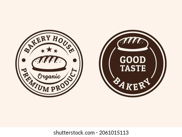 set badge bakery premium vector