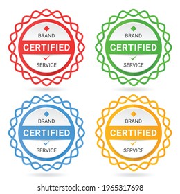 Set of badge certificates. Vector illustration certified logo design.