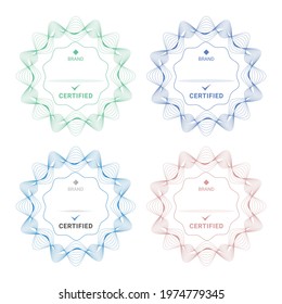 Set of badge certificates. Vector illustration certified logo design.