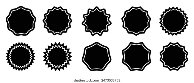 Set of badge icon. Qualification certificate medal. Red color badge symbol collection. Vector Illustration.