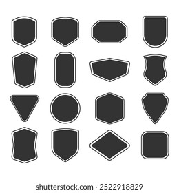 Conjunto de Formas de insignias y etiquetas para Diseño web, interfaz de usuario, Diseño gráfico y marca. Insignia de etiqueta de forma Abstractas. Colección de cinta de forma.