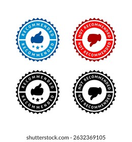 Conjunto de insignias como y no me gusta, pulgares arriba y pulgares abajo símbolos, sellos de Vector.