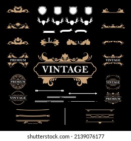 set badge logo vector illustration of vintage retro design