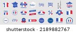 Set of badge logotype Made in France