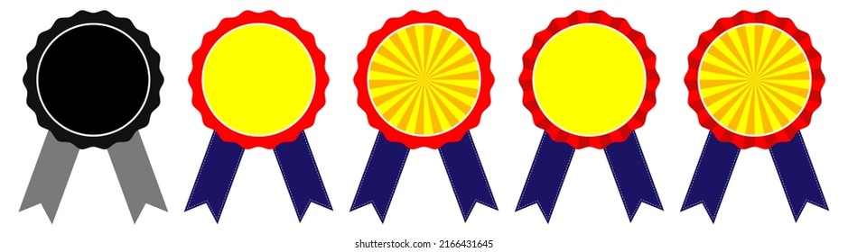 Set of badge with ribbon, Certified product, Quality badge, emblem isolated on white background.Vector illustration EPS 10 File.