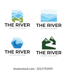 Set of Badge of river logo design template vector