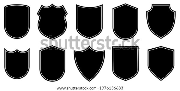 Set Badge Shape Vector Military Shield Stock Vector (Royalty Free ...