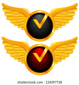 Set of badge with wings