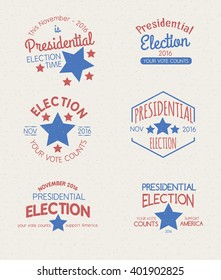 Set of badges for the 2016 Presidential Election