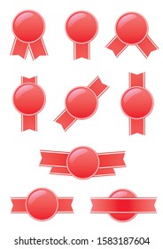 Set of badges. Award vector icon, realistic design best vector