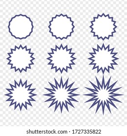 Set Of Badges - Big Set Of Vector Graphic Circle Frames For Design. Circle Wave Line And Wavy Zigzag Pattern Lines. Vector Blue Outlines, Round Curvy Squiggles