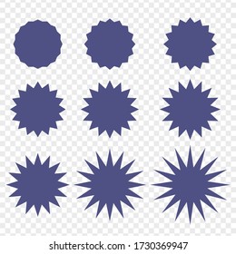 Juego de insignias - Gran conjunto de marcos de círculo gráfico vectorial para el diseño. Línea de onda circular y líneas de patrón de zigzag ondulado. Bordes azules vectoriales, gafas redondeadas curvadas