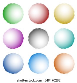 Set of badges, buttons with light coming from different sources