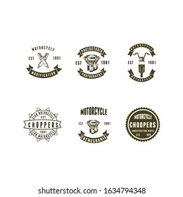 Set Badges Clasic  Motorcycle Logo 