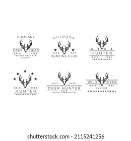 Set Badges Deer Head Logo