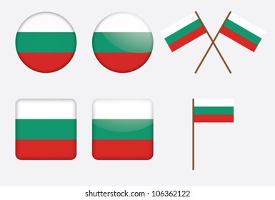 set of badges with flag of Bulgaria vector illustration