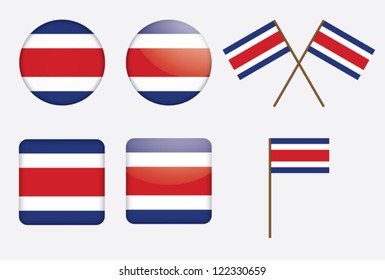 Set Badges Flag Costa Rica Vector Stock Vector (Royalty Free) 122330659 ...