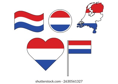 set of badges with flag of Netherlands  vector illustration