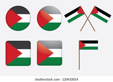 set of badges with flag of Palestine vector illustration