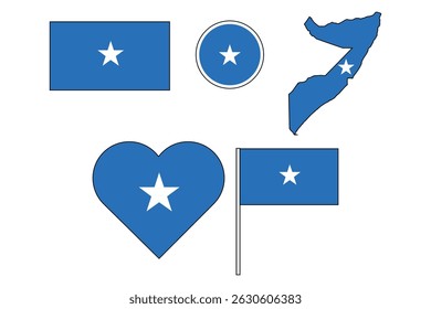 conjunto de insignias con la bandera de Somalia Ilustración vectorial