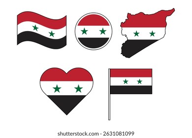 set of badges with flag of Syria vector illustration