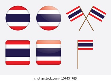 set of badges with flag of Thailand vector illustration