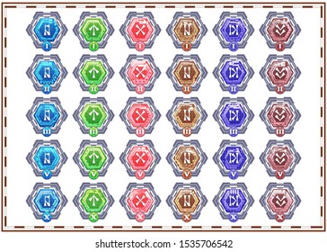 A set of badges for the game. Isolated on white background. Vector illustration.