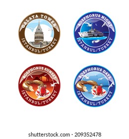 A set of badges includes traditional Turkish landmarks and foods.