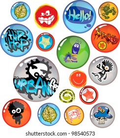 set of badges isolated on white background