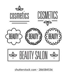Set of badges and labels elements for beauty