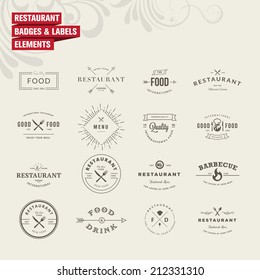 Set badges   labels elements for restaurant