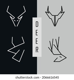 Conjunto de etiquetas de insignias elementos de diseño del logotipo. Cabeza de ciervo