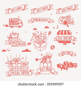 Set of  badges and labels for shopping