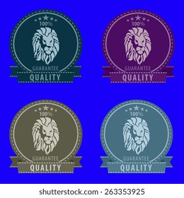 Set of badges with lion. Vector illustration
